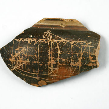 Graffito of a ship (Lefkandi, 8th c. BC)