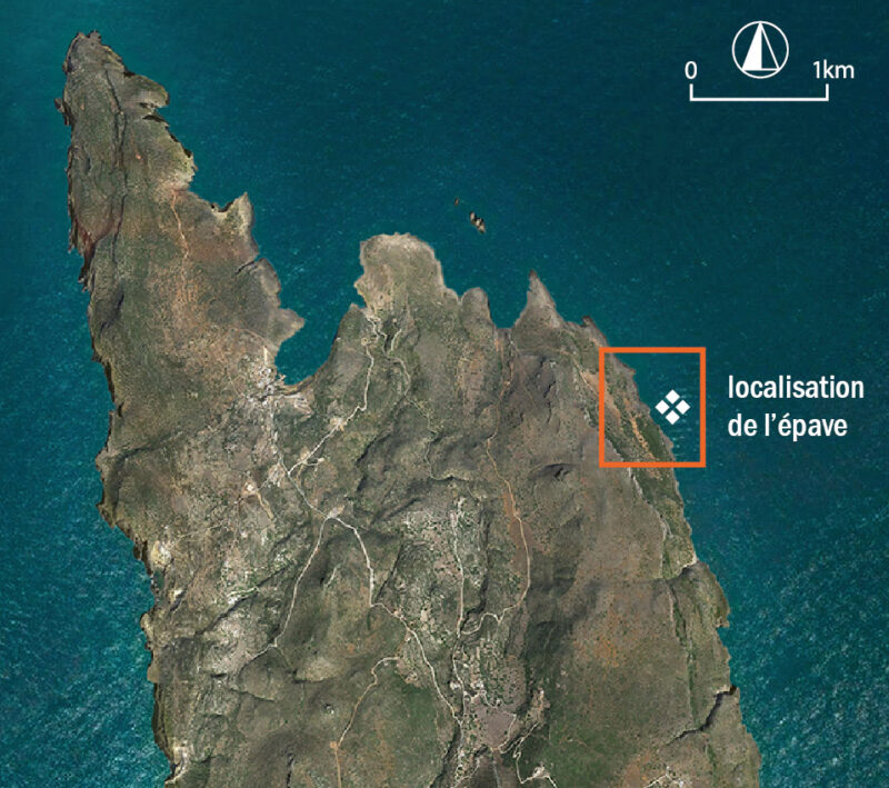 Localisation de l'épave au large d'Anticythère