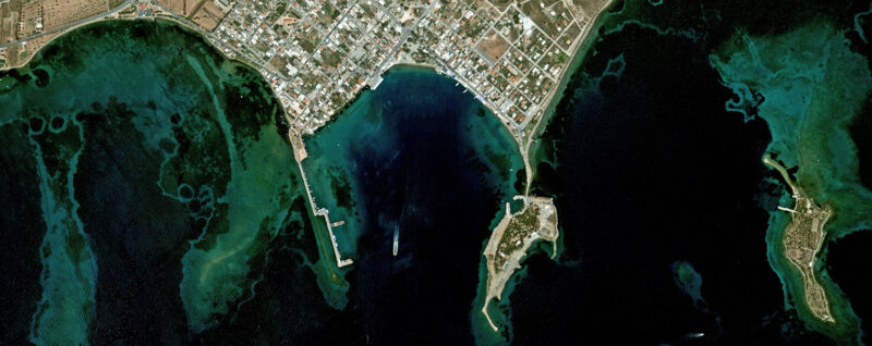 Photo satellite des fonds sous-marins
