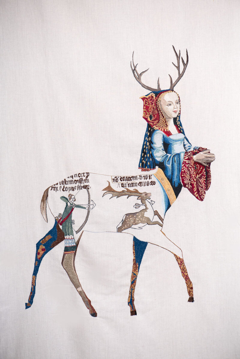 Άρτεμις – κέντημα στο χέρι 200×90εκ – Ιφιγένεια Σδούκου