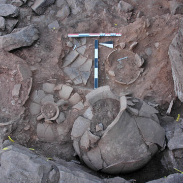 Late Mycenaean vases in situ.