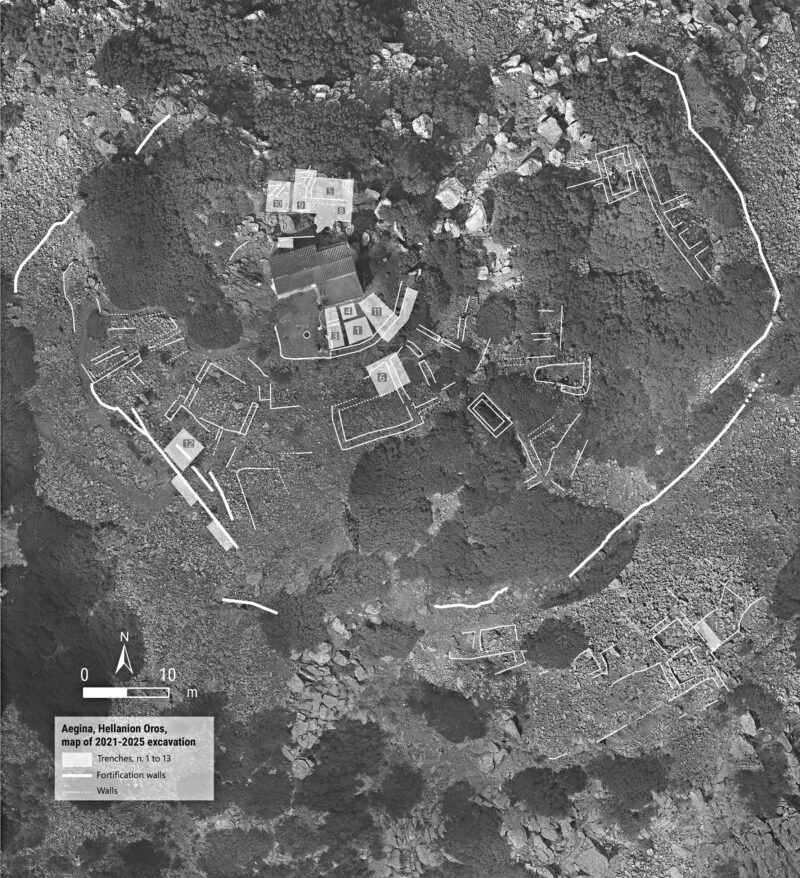 Hellanion Oros: site plan of the 2021–2025 excavation (AntK 2026).