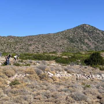 Intensive survey with Hellanion Oros in the background.