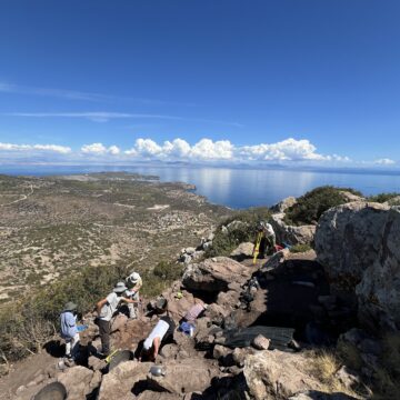 Excavation high above Aegina island.