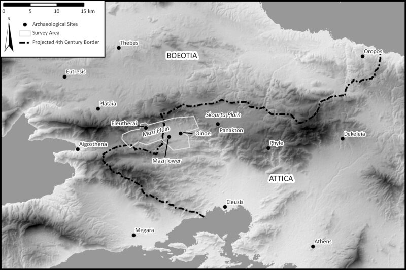 General map of the area, showing northern Attica, southern Boeotia and the Megarid